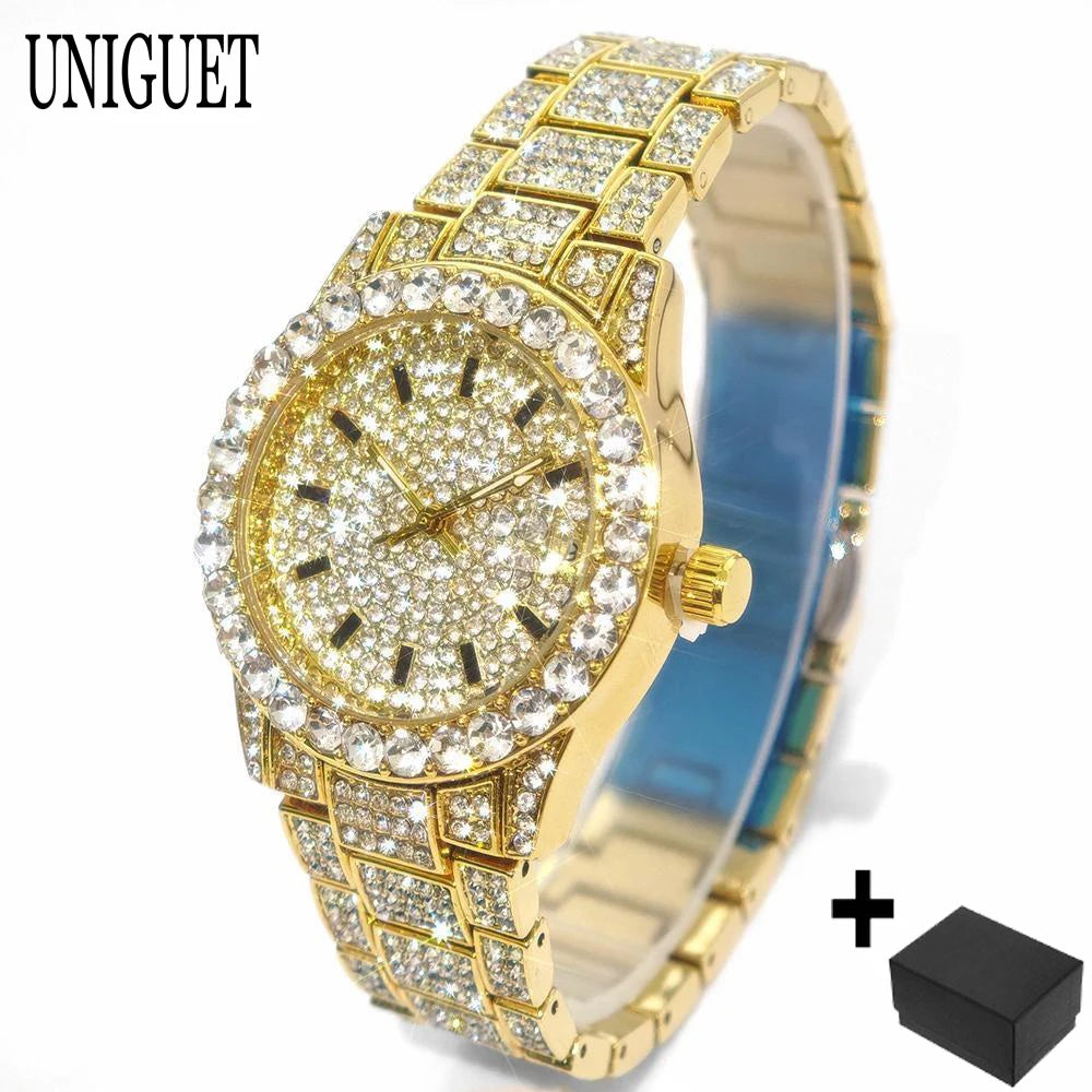 The Imperial Chrono: Fully Iced Diamond Quartz Luxury Watch