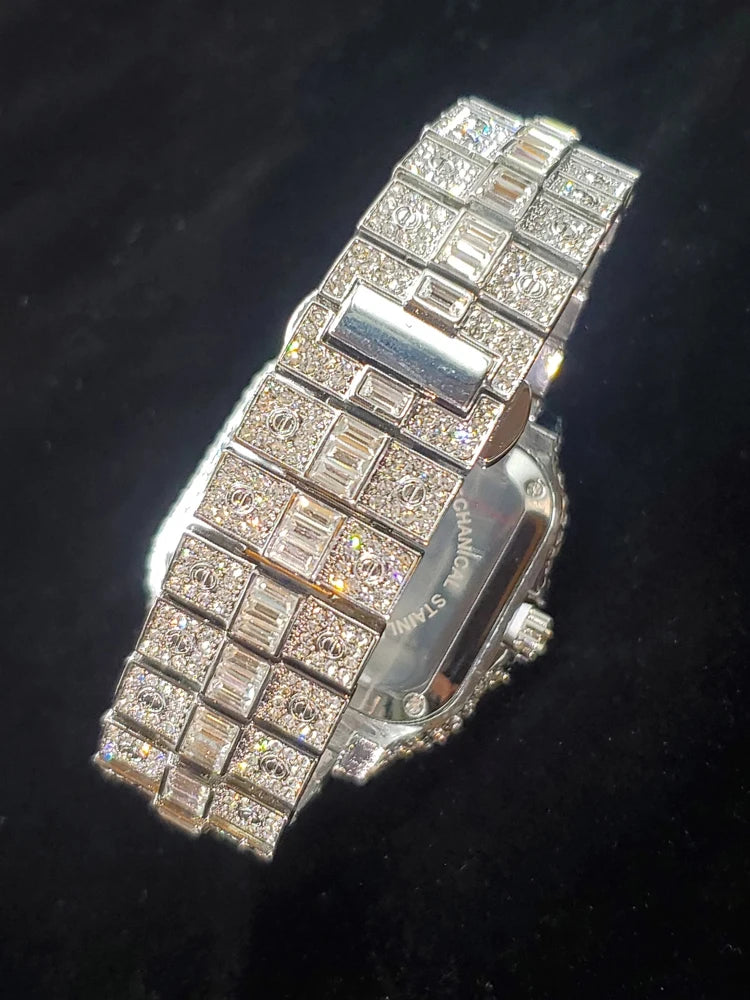 The Sovereign Caesar: Fully Flooded Square Iced Zircon Chrono