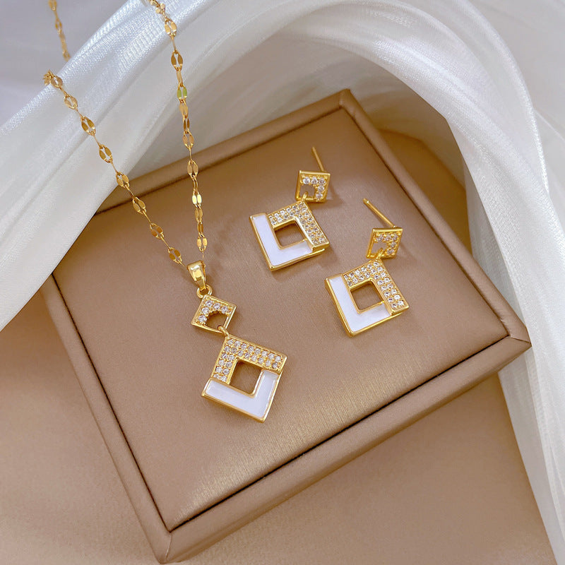 The Imperial Enamel: Austrian Crystal Geometric Square Collective