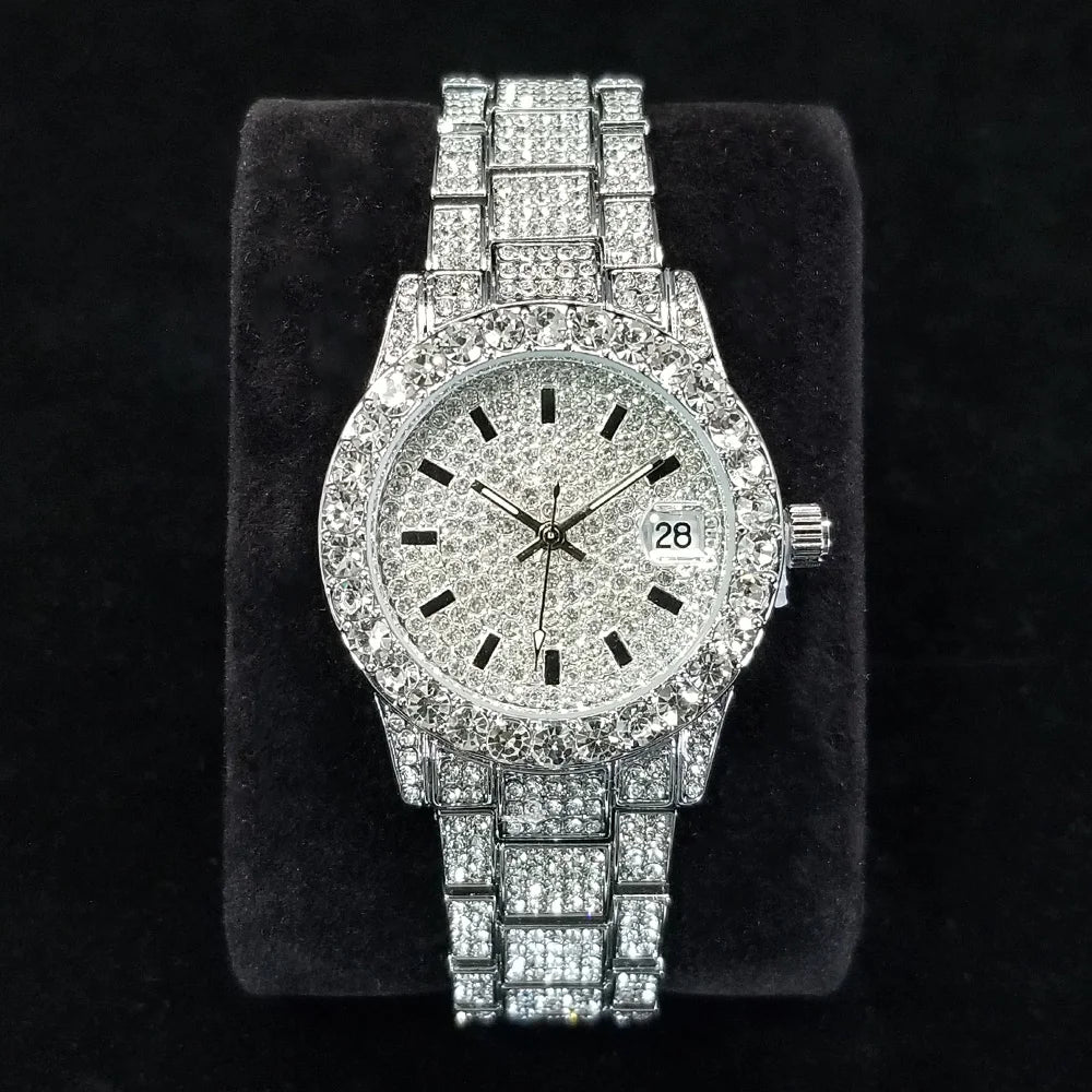 The Royal Countess: Fully Iced Round Diamond Luxury Watch