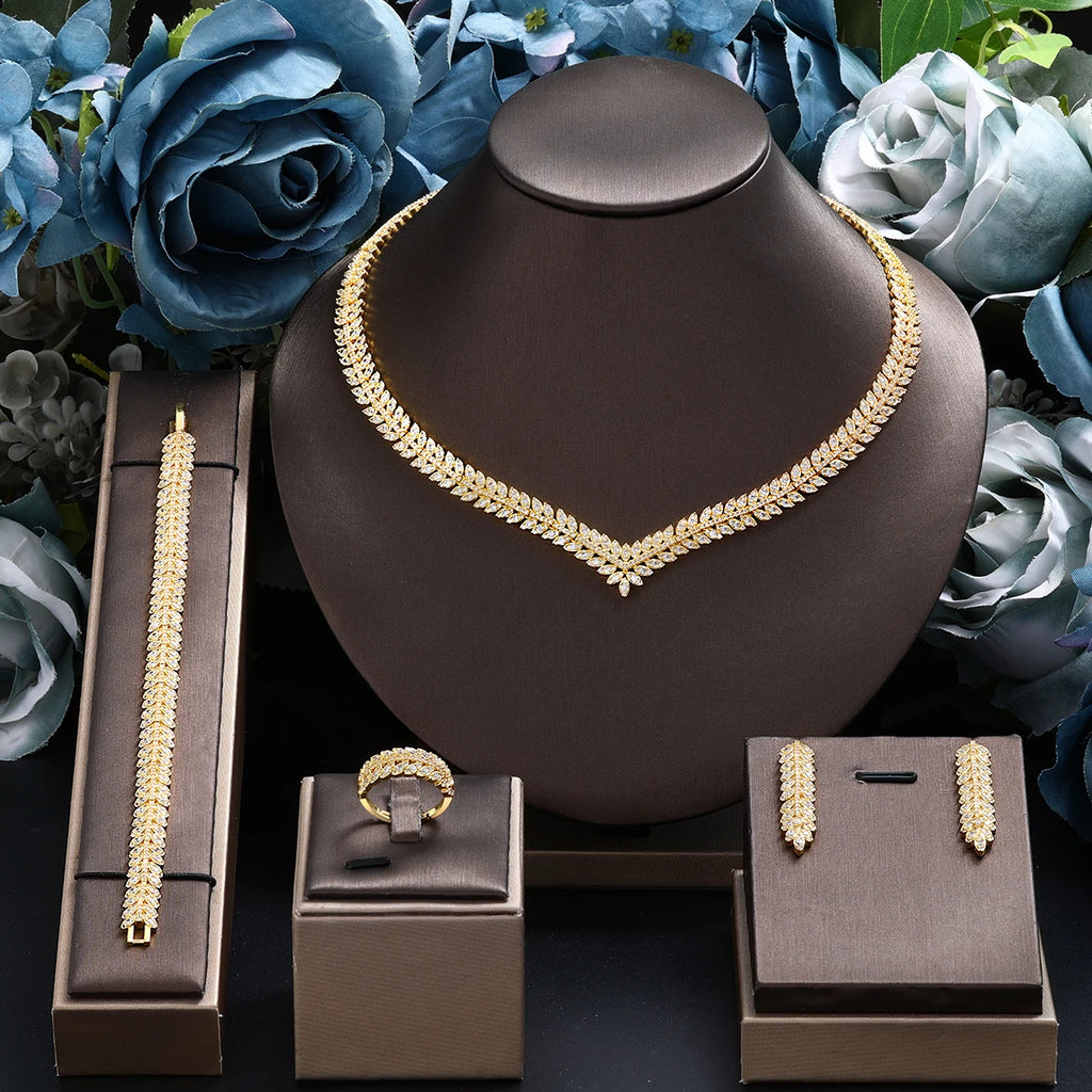 The Imperial Riviera: 4-Piece Dubai V-Contour Diamond Bridal Set