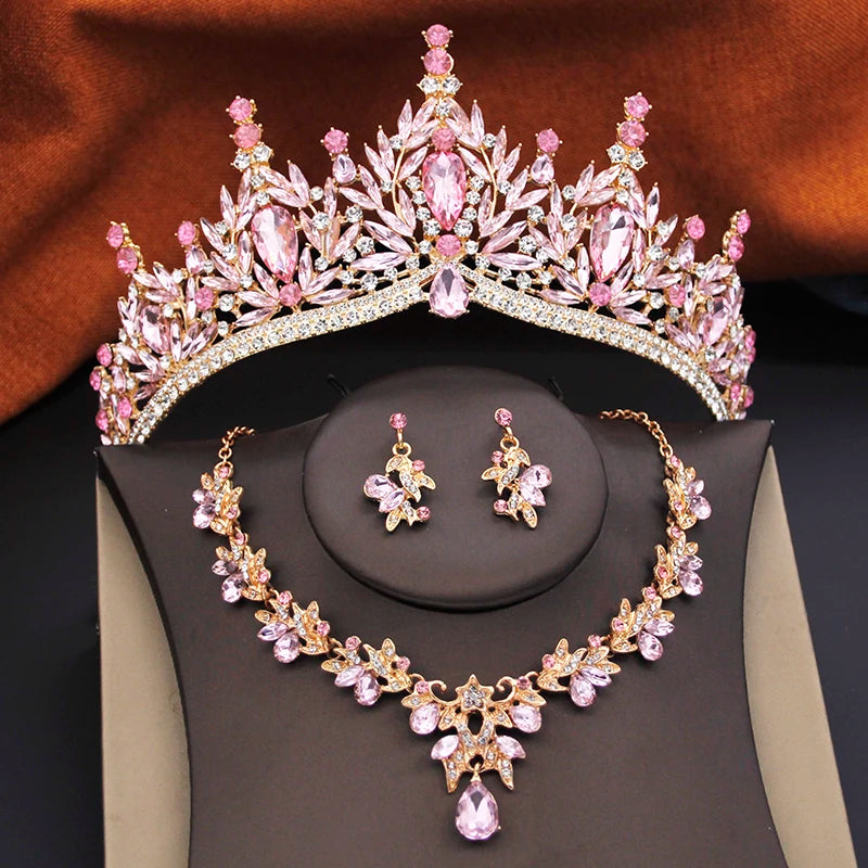 Ocean Royalty - Blue Crystal Wedding Tiara & Bridal Set