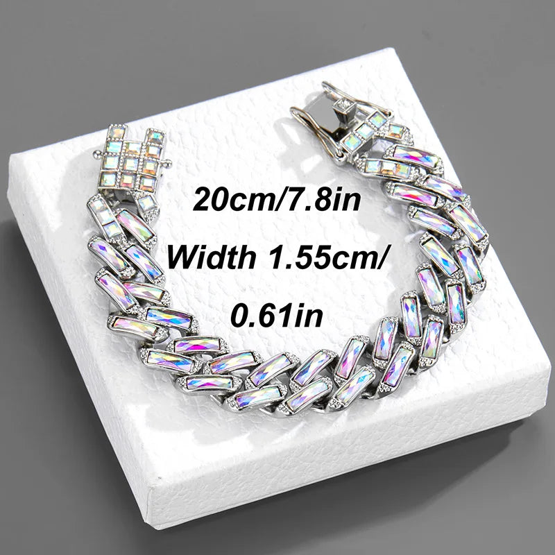 The Sovereign Drip: Fully Iced Watch, Cuban Chain & Bracelet Set