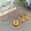 The Cleopatra Sunburst 18K Gold Plated Bridal Pendant Set