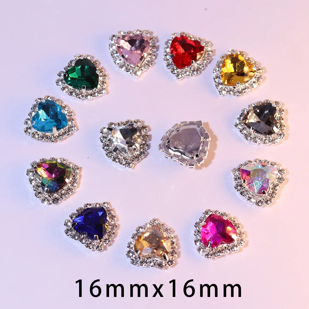 The Imperial Heart: 16mm Cushion-Cut Crystal Rhinestone Charm Collective