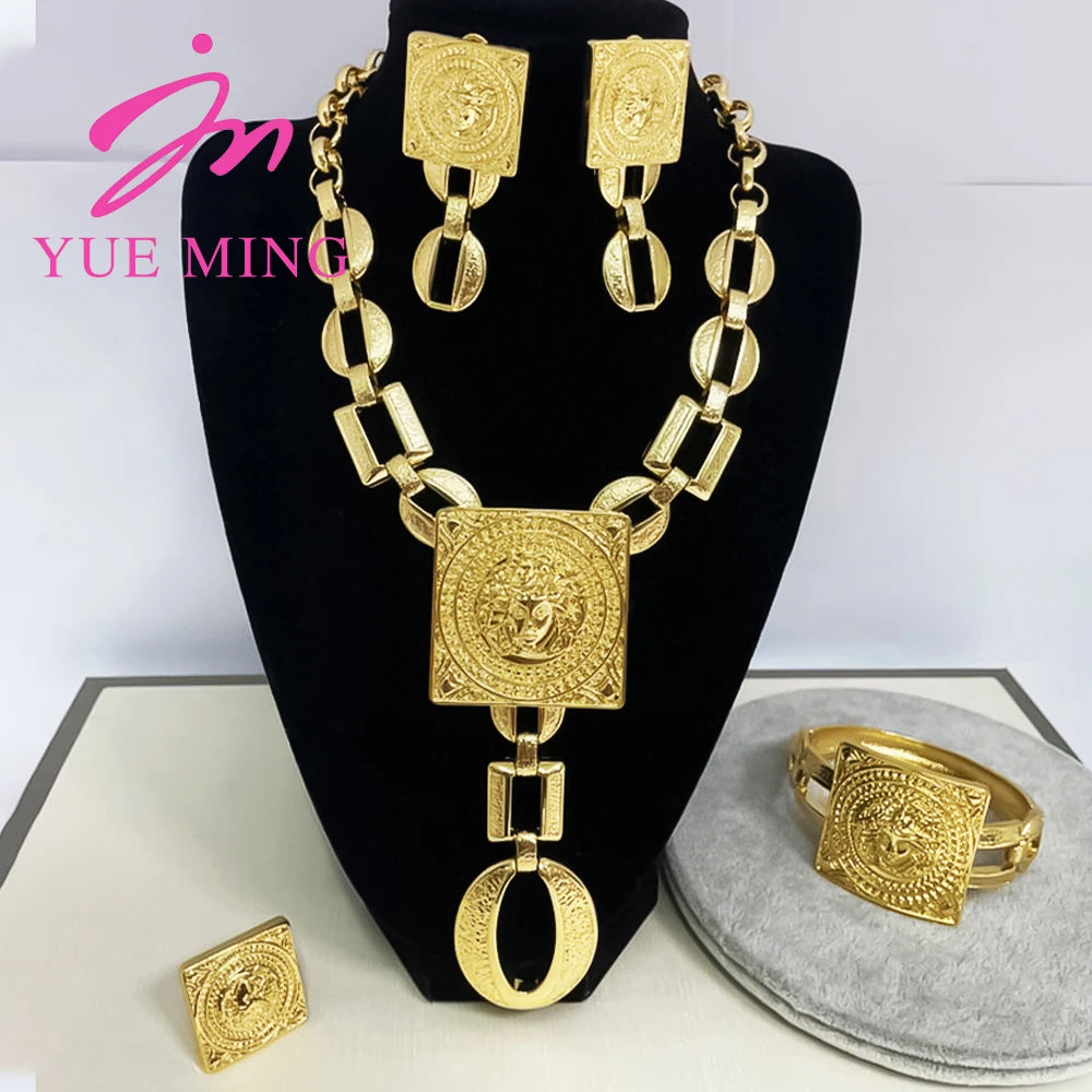 The Sahara Majesty 18K Gold Plated Chunky Royal Shield Set