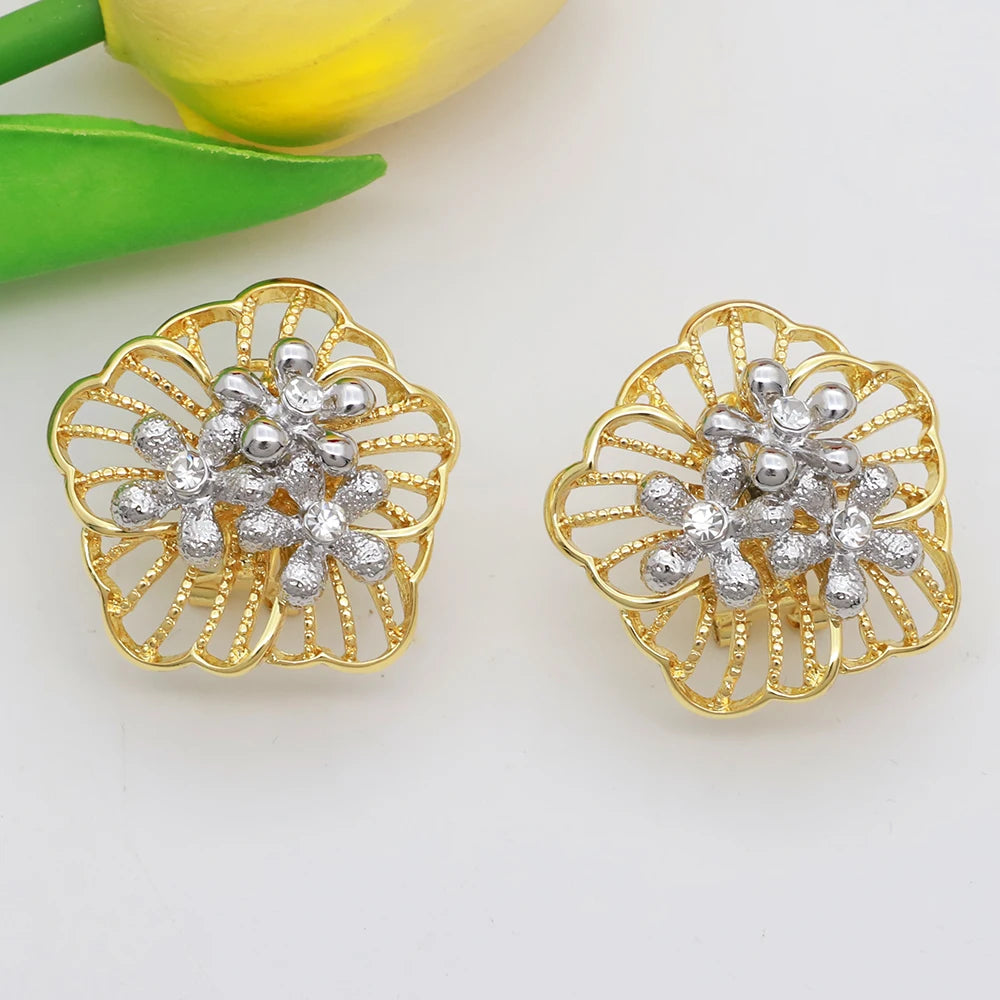The Imperial Blossom: 18K Gold-Plated Royal Pearl Floral Set