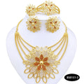 The Imperial Sunburst: 24K Gold-Plated Layered Floral Bridal Set