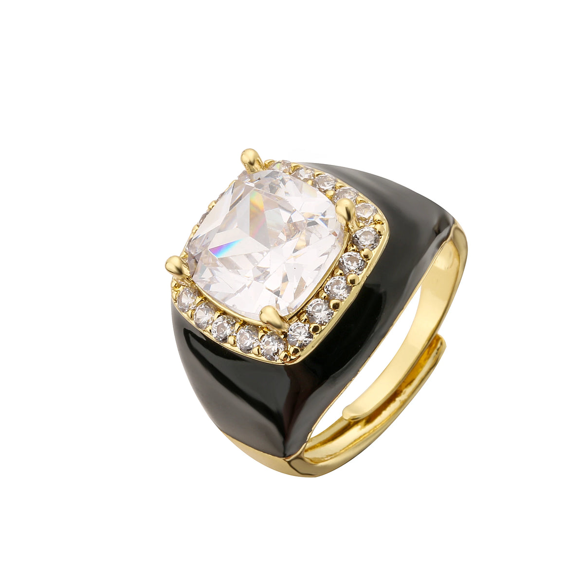 Candy Glaze - 18K Gold Plated Enamel Signet Ring