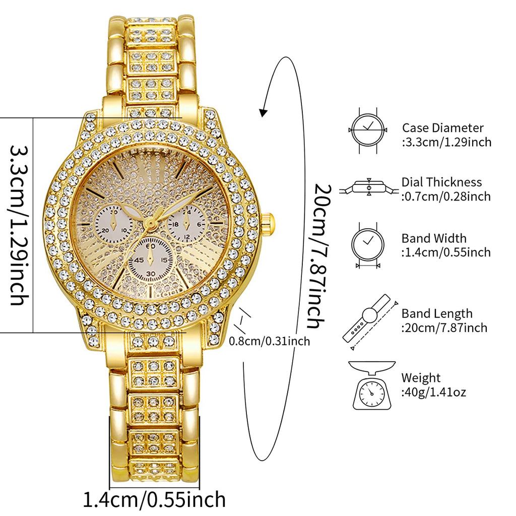 The Imperial Infinity: 24K Gold-Plated Watch & Charm Bracelet Set