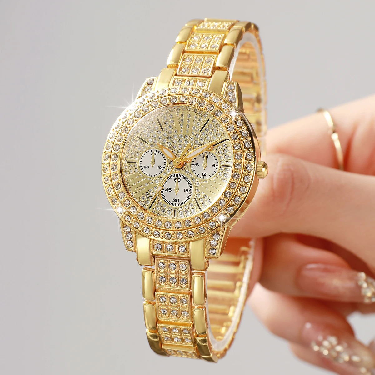 The Imperial Infinity: 24K Gold-Plated Watch & Charm Bracelet Set