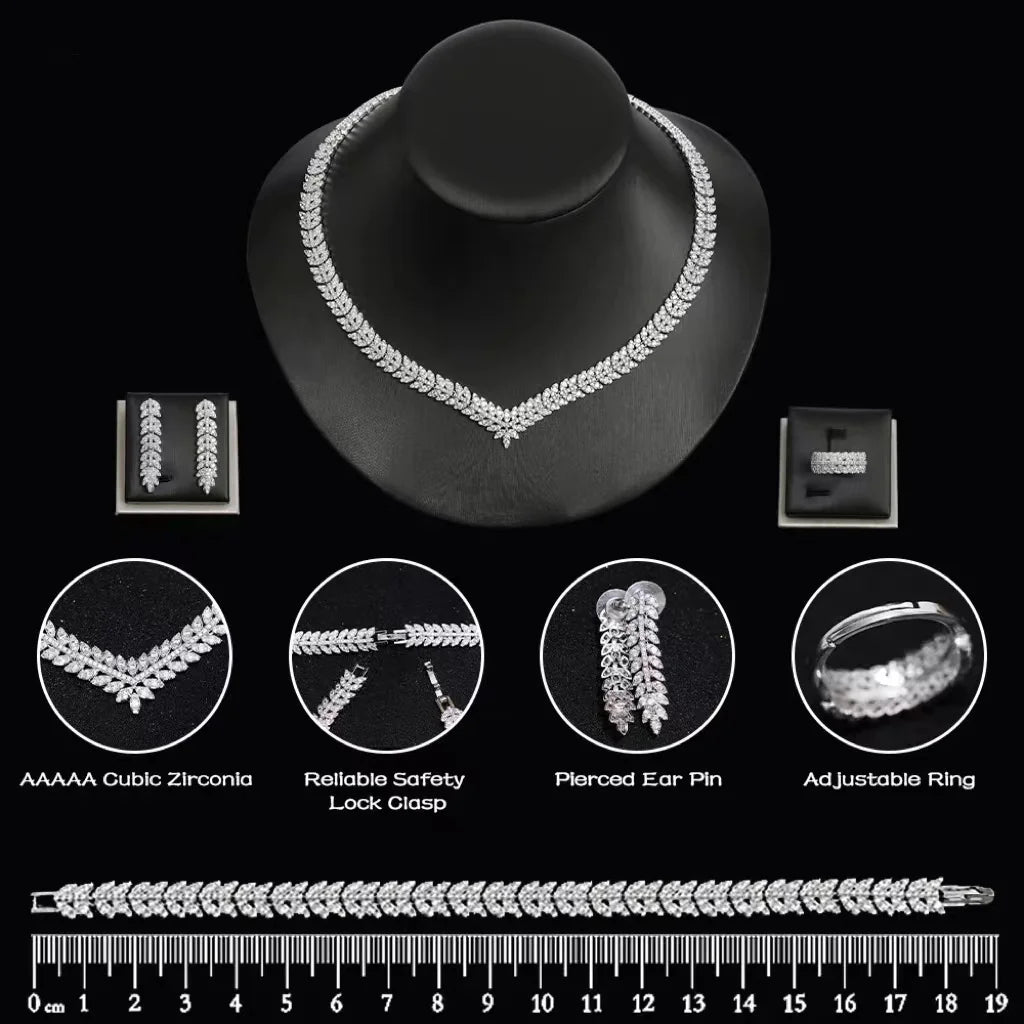 The Imperial Riviera: 4-Piece Dubai V-Contour Diamond Bridal Set