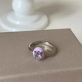 Pastel Aura - 14K Gold Plated Oval Crystal Ring