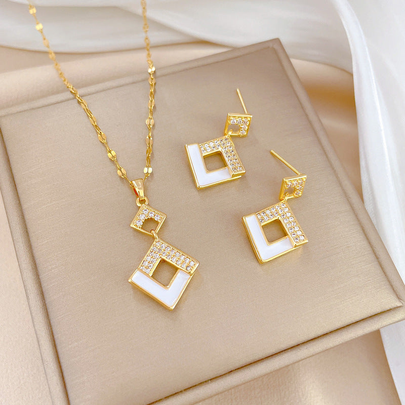 The Imperial Enamel: Austrian Crystal Geometric Square Collective