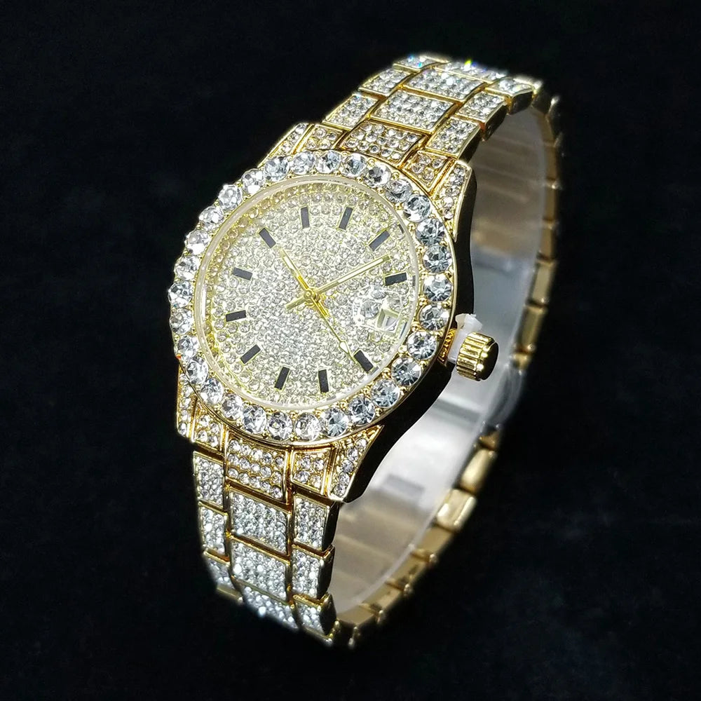The Royal Countess: Fully Iced Round Diamond Luxury Watch