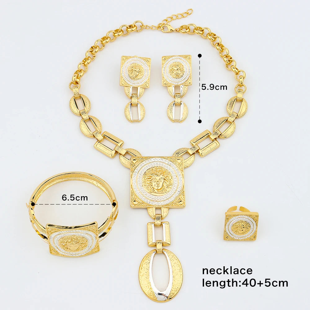 The Sahara Majesty 18K Gold Plated Chunky Royal Shield Set