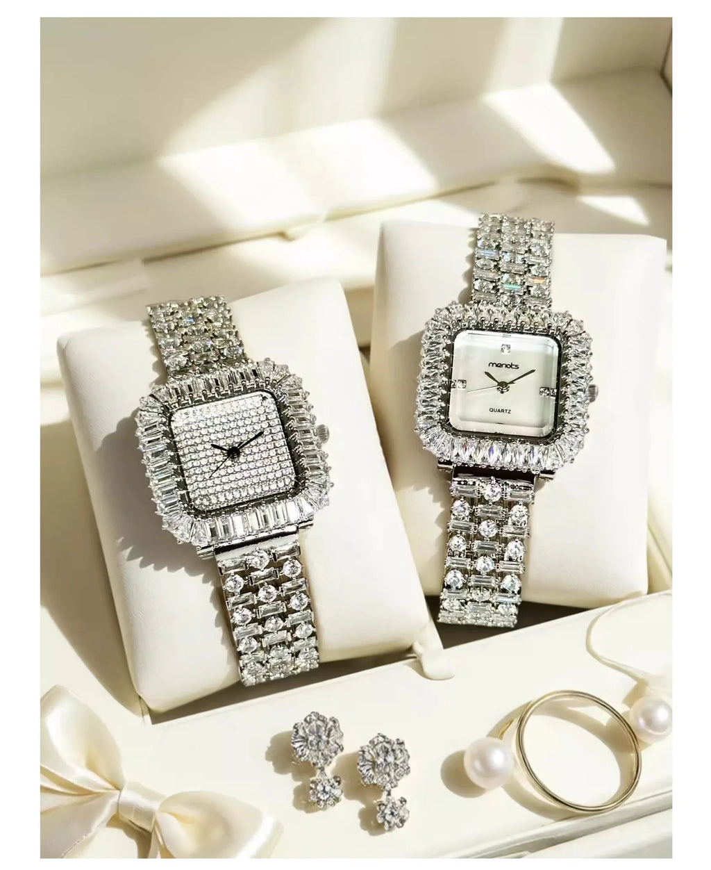 The Imperial Marquise: Slender Square Diamond Bracelet Watch