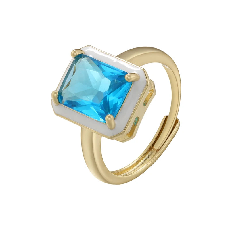 Chroma Gem - 18K Gold Plated Enamel Stack Ring