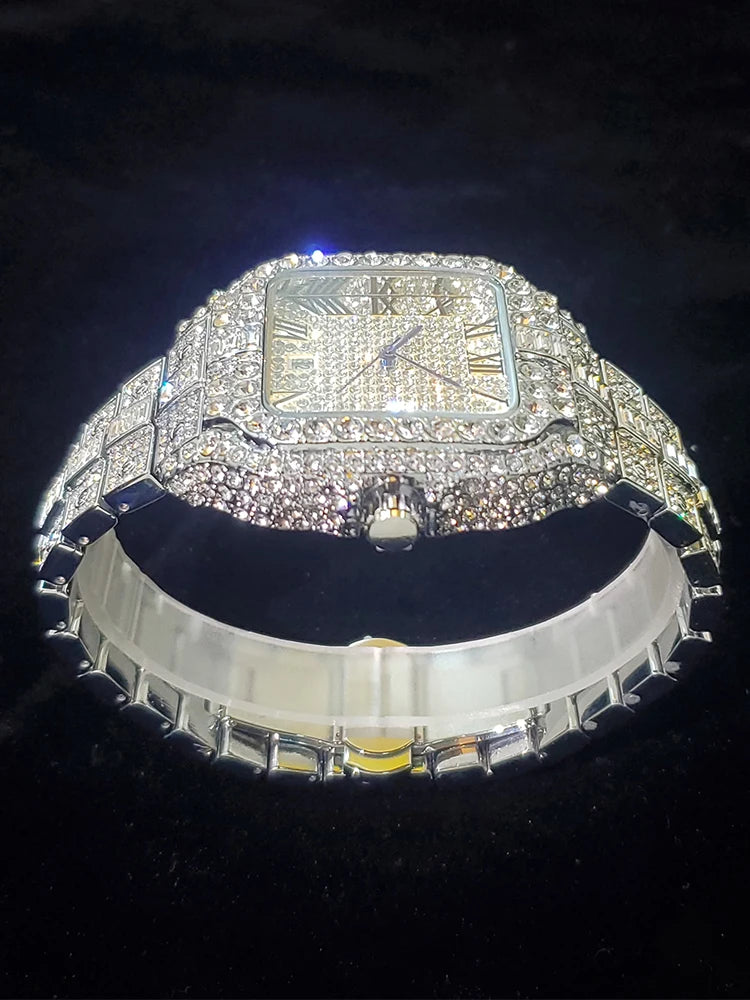 The Sovereign Caesar: Fully Flooded Square Iced Zircon Chrono