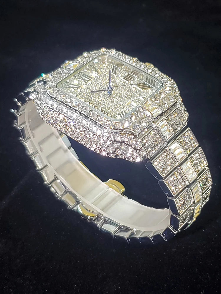 The Sovereign Caesar: Fully Flooded Square Iced Zircon Chrono