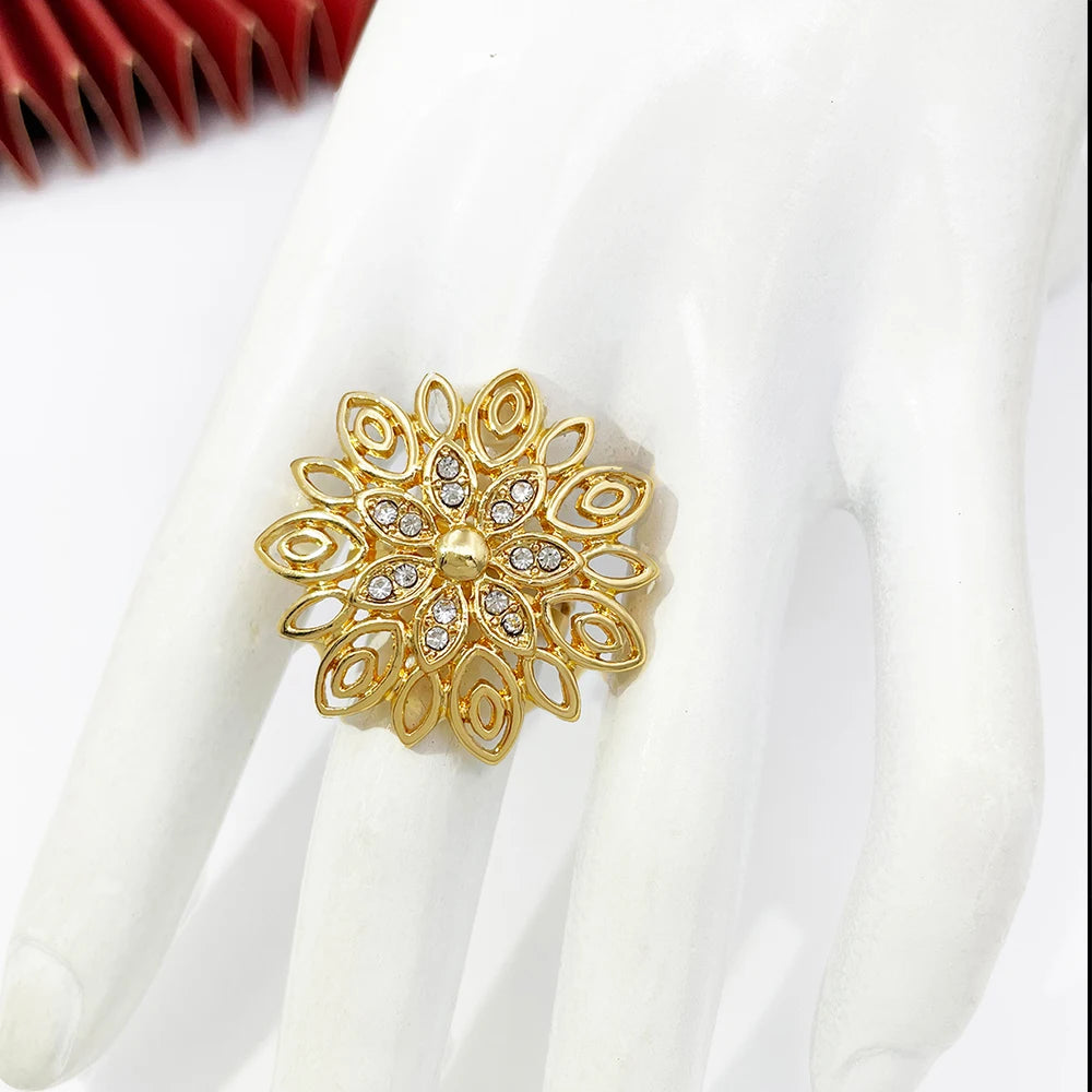 The Royal Sunflower: 24K Gold-Plated Filigree Lace Bridal Set