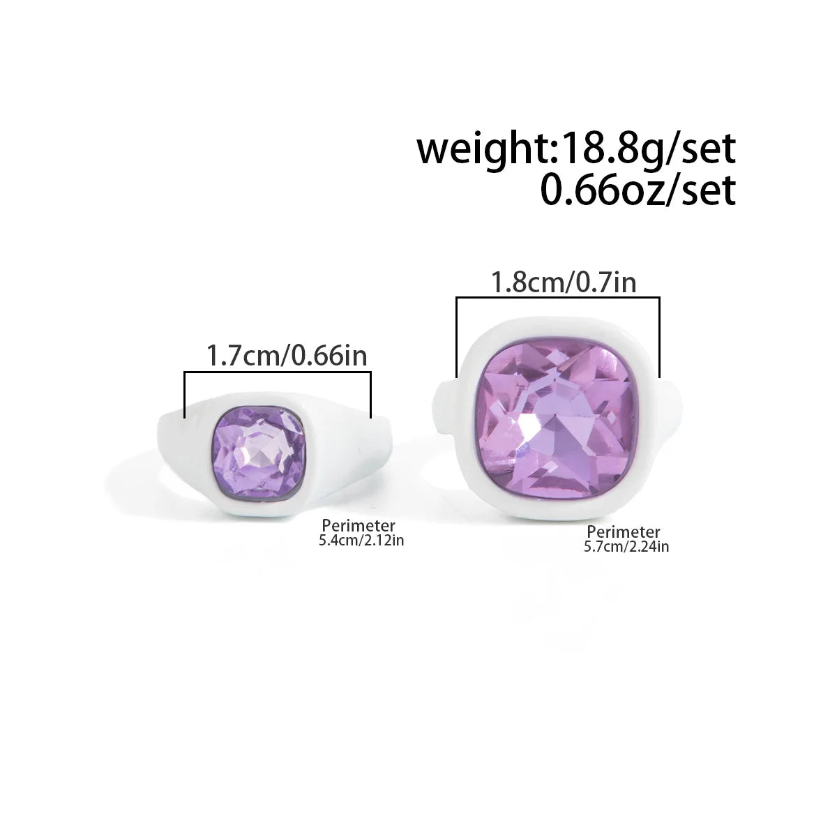 Pastel Dreams - 2-Piece Sparkling Chunky Ring Set