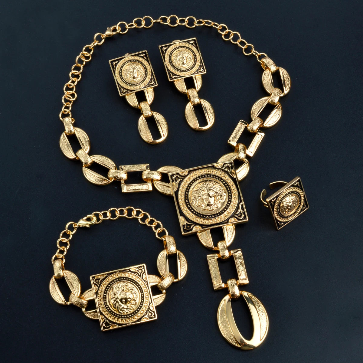 The Diana Royal 18K Gold Plated African Statement Jewelry Set