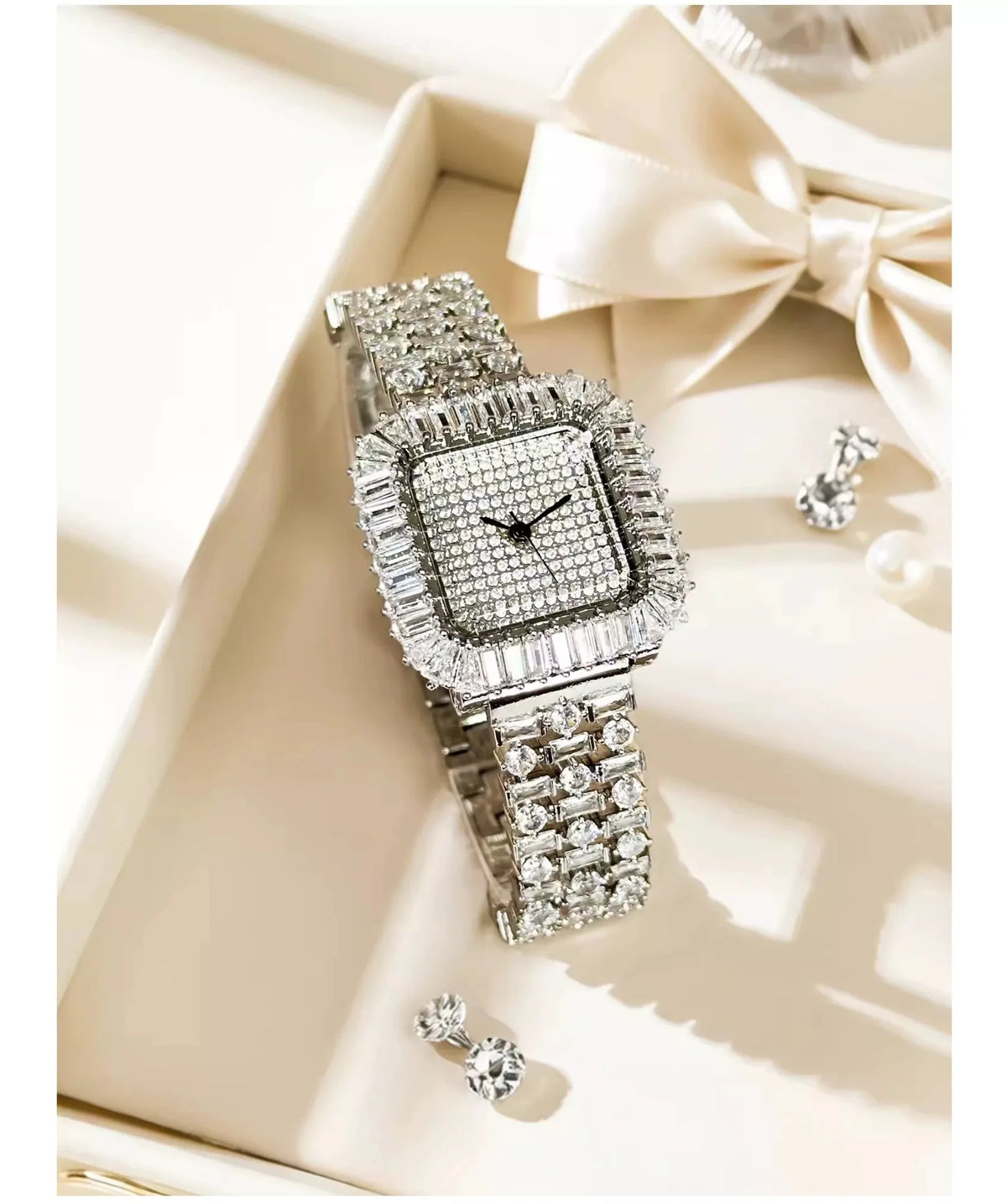 The Imperial Marquise: Slender Square Diamond Bracelet Watch