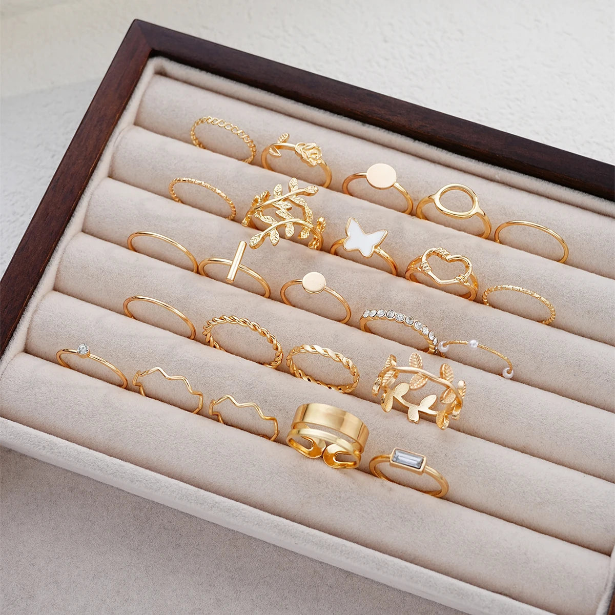 The Imperial Dynasty: 82-Piece Gold Hoop, Stud & Stacking Ring Trunk Set