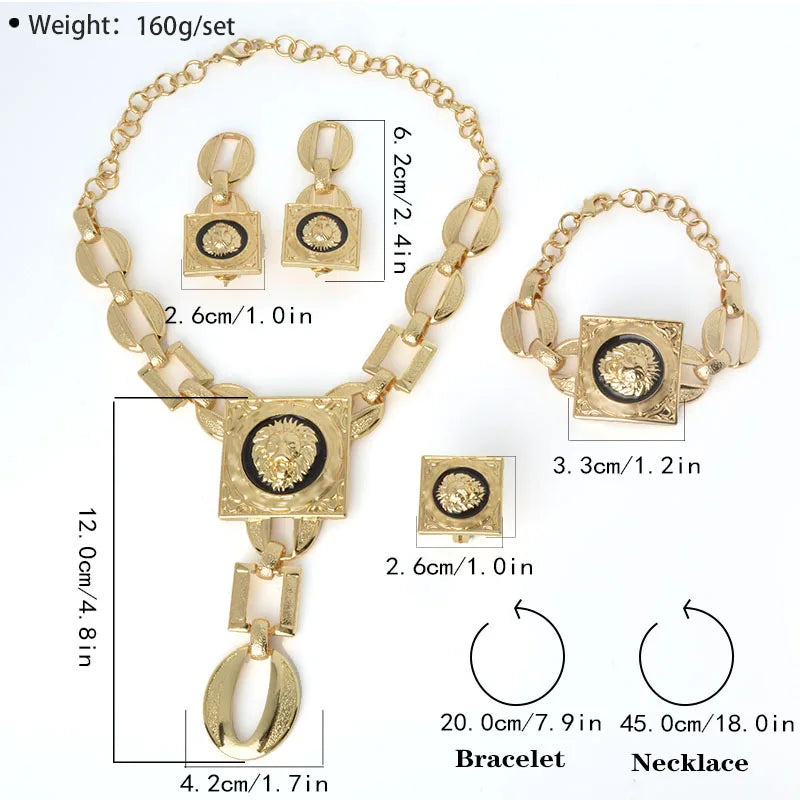 The Empress Dubai 18K Gold Plated Luxury Choker & Cuff Set