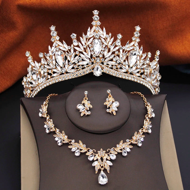 Ocean Royalty - Blue Crystal Wedding Tiara & Bridal Set