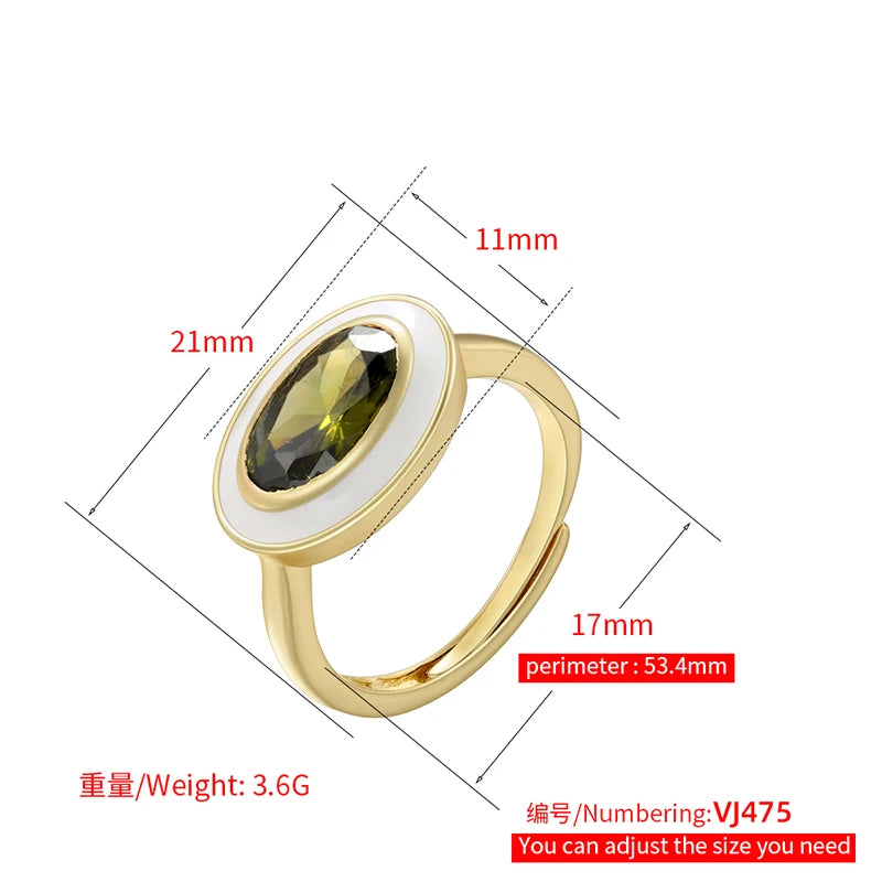 Chroma Gem - 18K Gold Plated Enamel Stack Ring