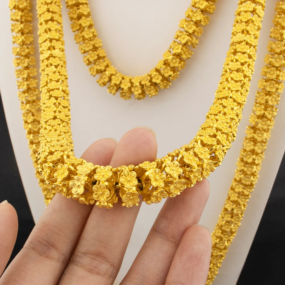 Dubai Luxury 24K Gold Plated Braided Jewelry Set