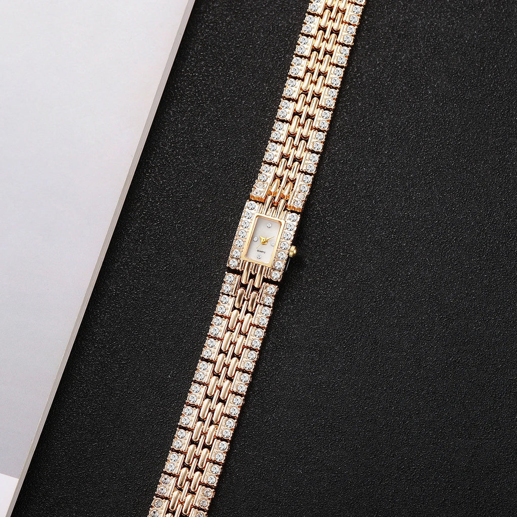 Luxury Rhinestone Rectangle Women Watches Fashion Ladies Bracelet Wristwatch Reloj Mujer Girls Clock Gift (Without Box)