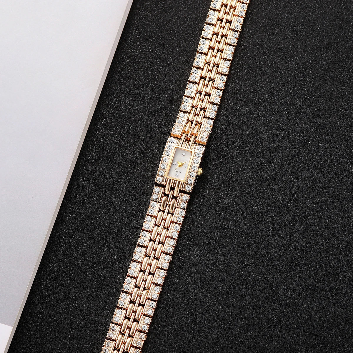 Luxury Rhinestone Rectangle Women Watches Fashion Ladies Bracelet Wristwatch Reloj Mujer Girls Clock Gift (Without Box)