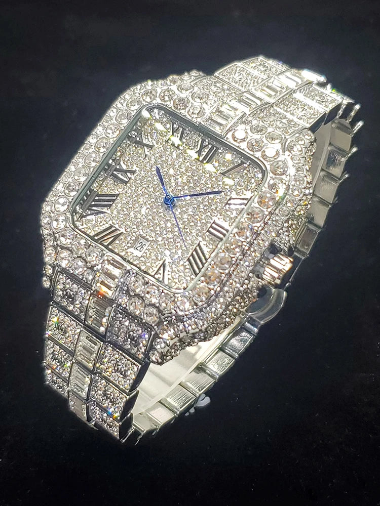 The Sovereign Caesar: Fully Flooded Square Iced Zircon Chrono