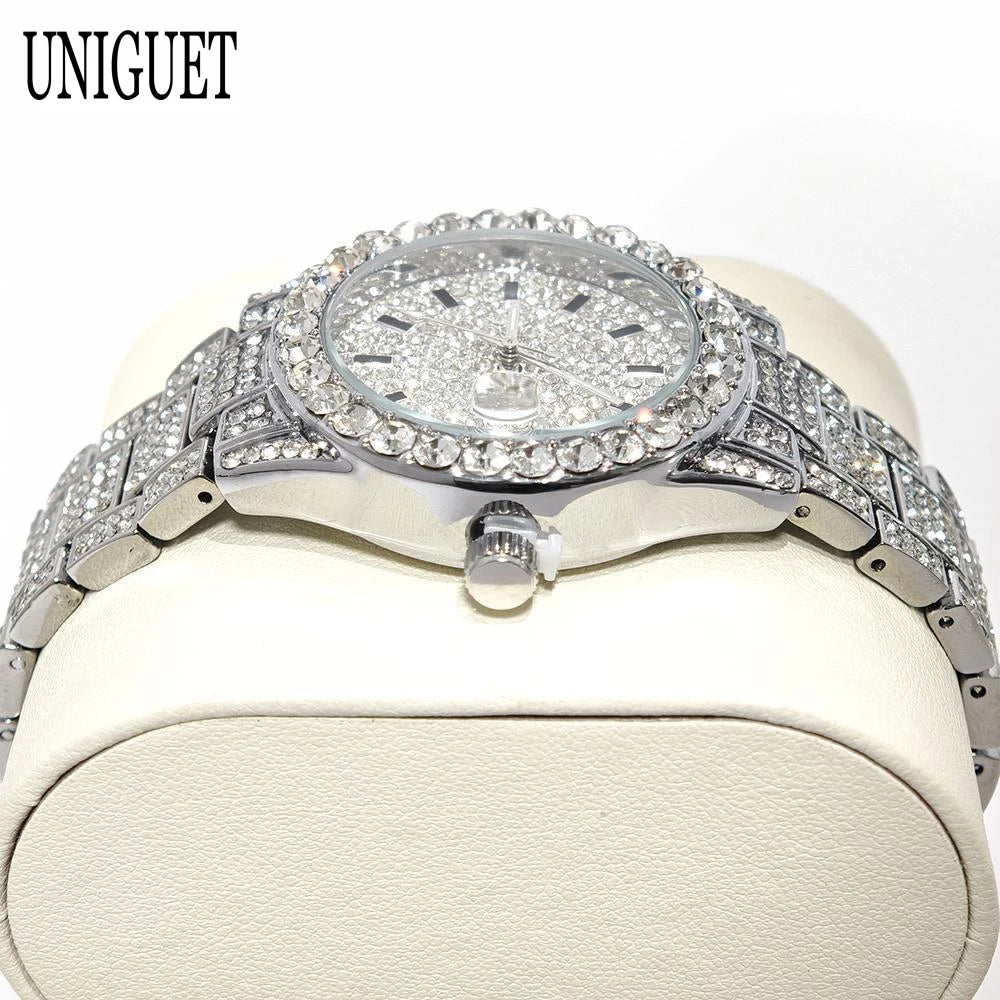 The Imperial Chrono: Fully Iced Diamond Quartz Luxury Watch