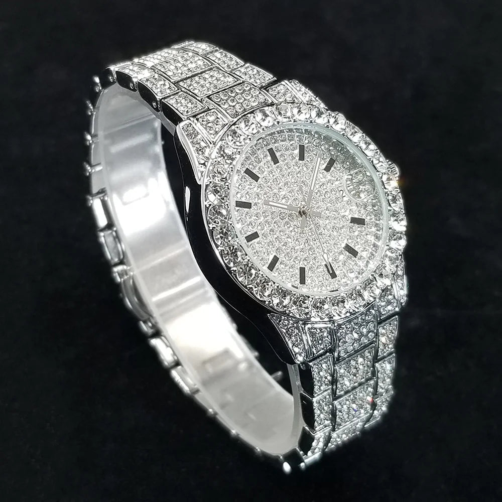 The Royal Countess: Fully Iced Round Diamond Luxury Watch