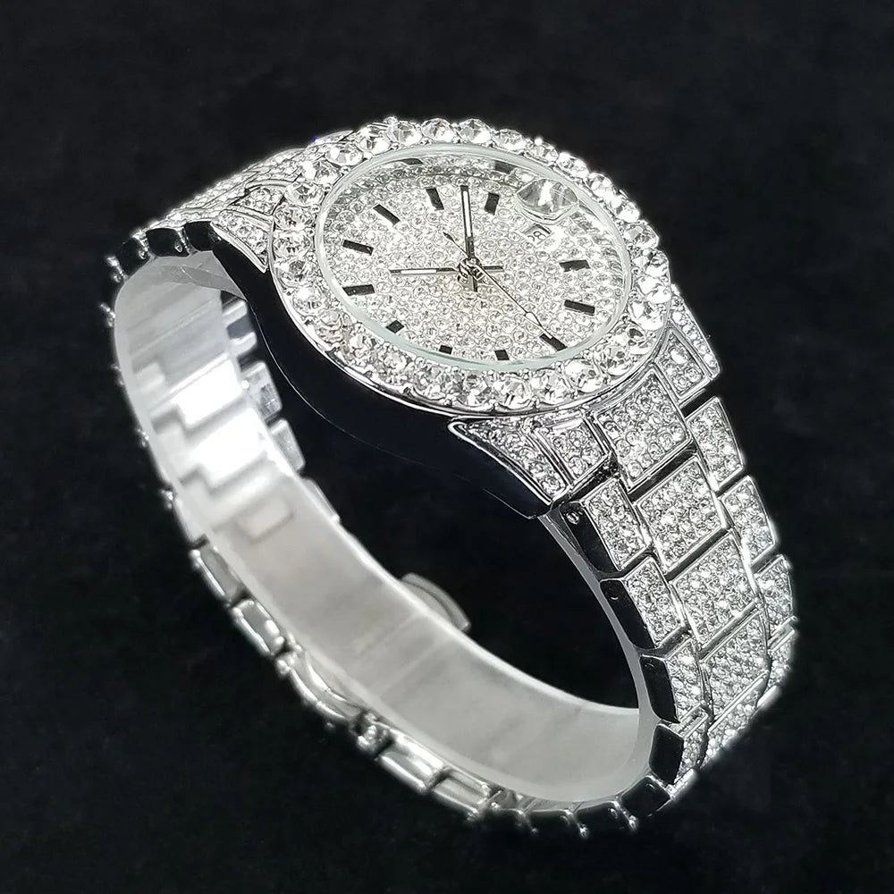 The Royal Countess: Fully Iced Round Diamond Luxury Watch