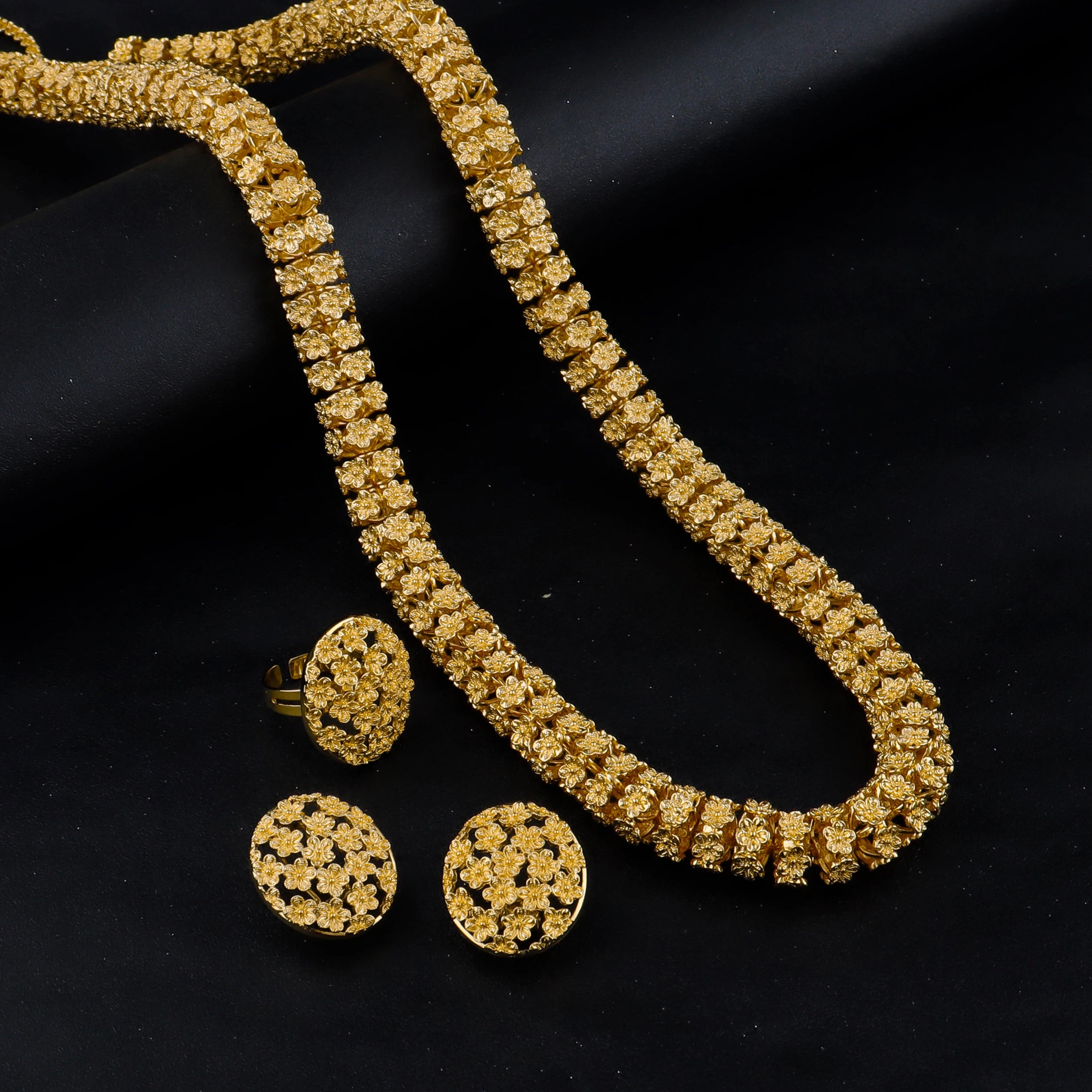 Dubai Royal 4-Layered Multi-Strand Gold Plated Jewelry Set