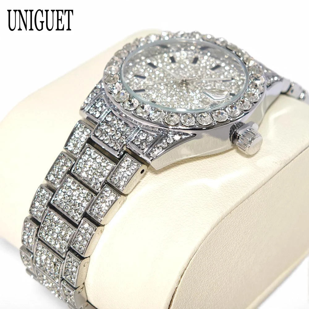 The Imperial Chrono: Fully Iced Diamond Quartz Luxury Watch