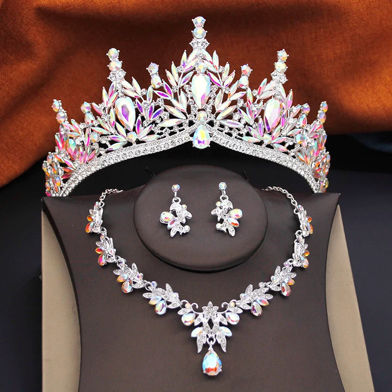 Ocean Royalty - Blue Crystal Wedding Tiara & Bridal Set