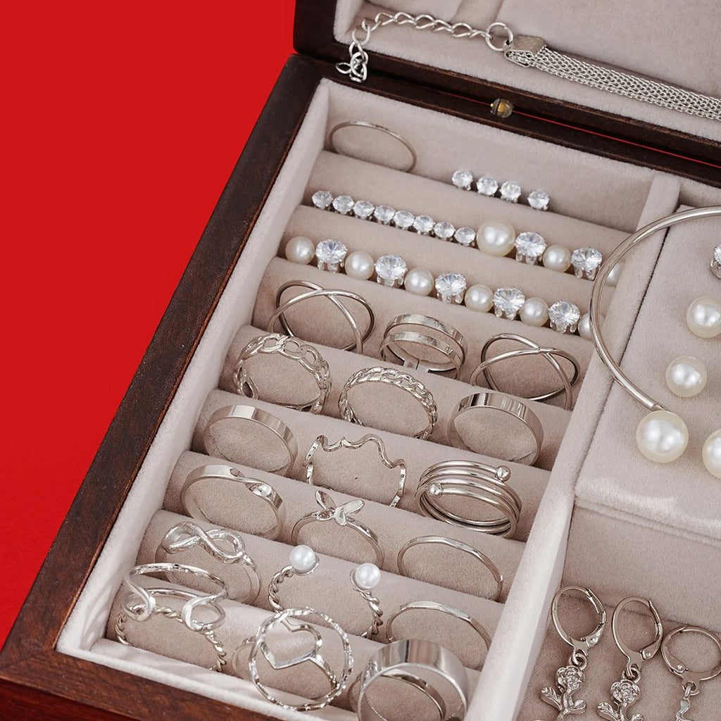 The Imperial Grace: 73-Piece Pearl, Heart & Crystal Jewelry Trunk Set