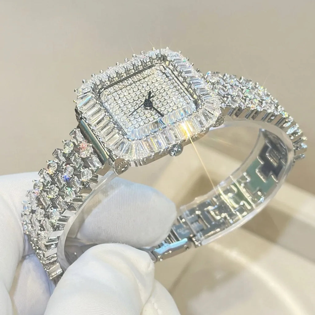 The Imperial Marquise: Slender Square Diamond Bracelet Watch