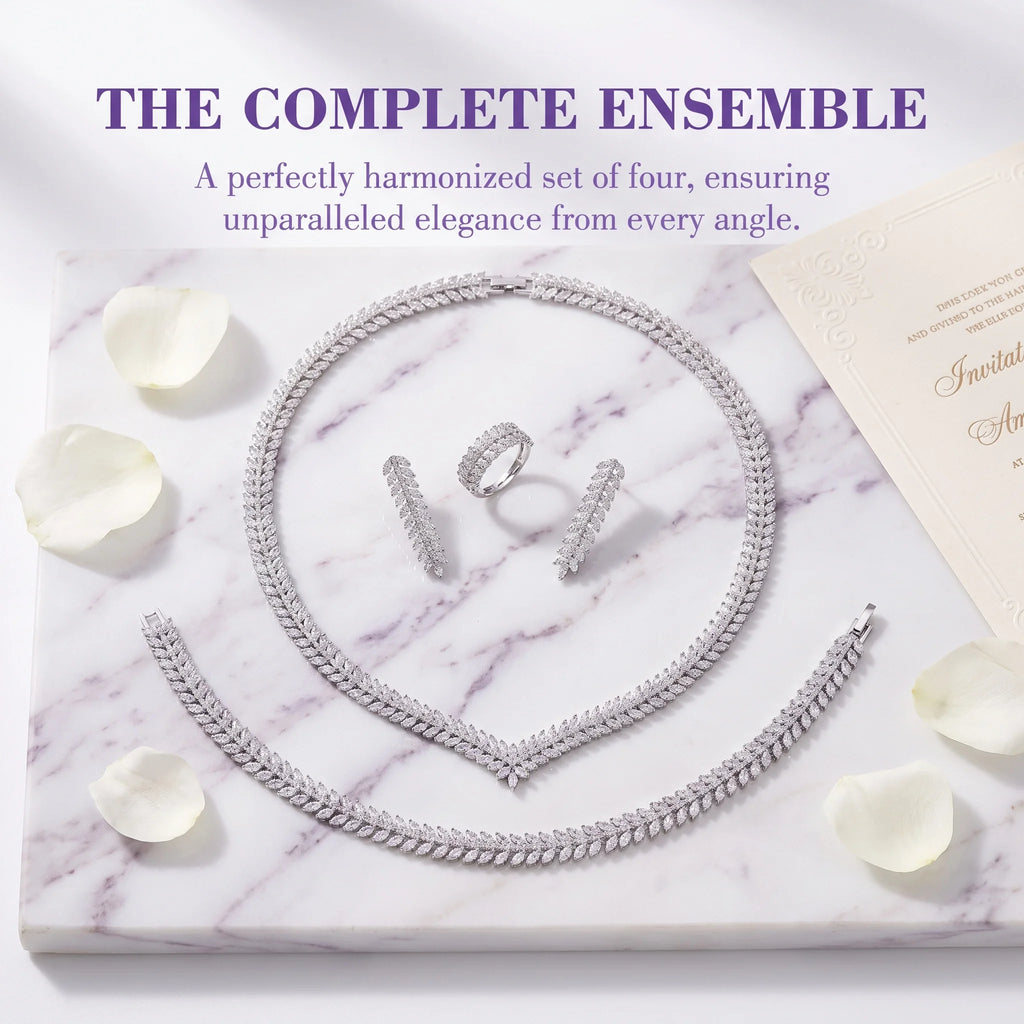 The Imperial Riviera: 4-Piece Dubai V-Contour Diamond Bridal Set