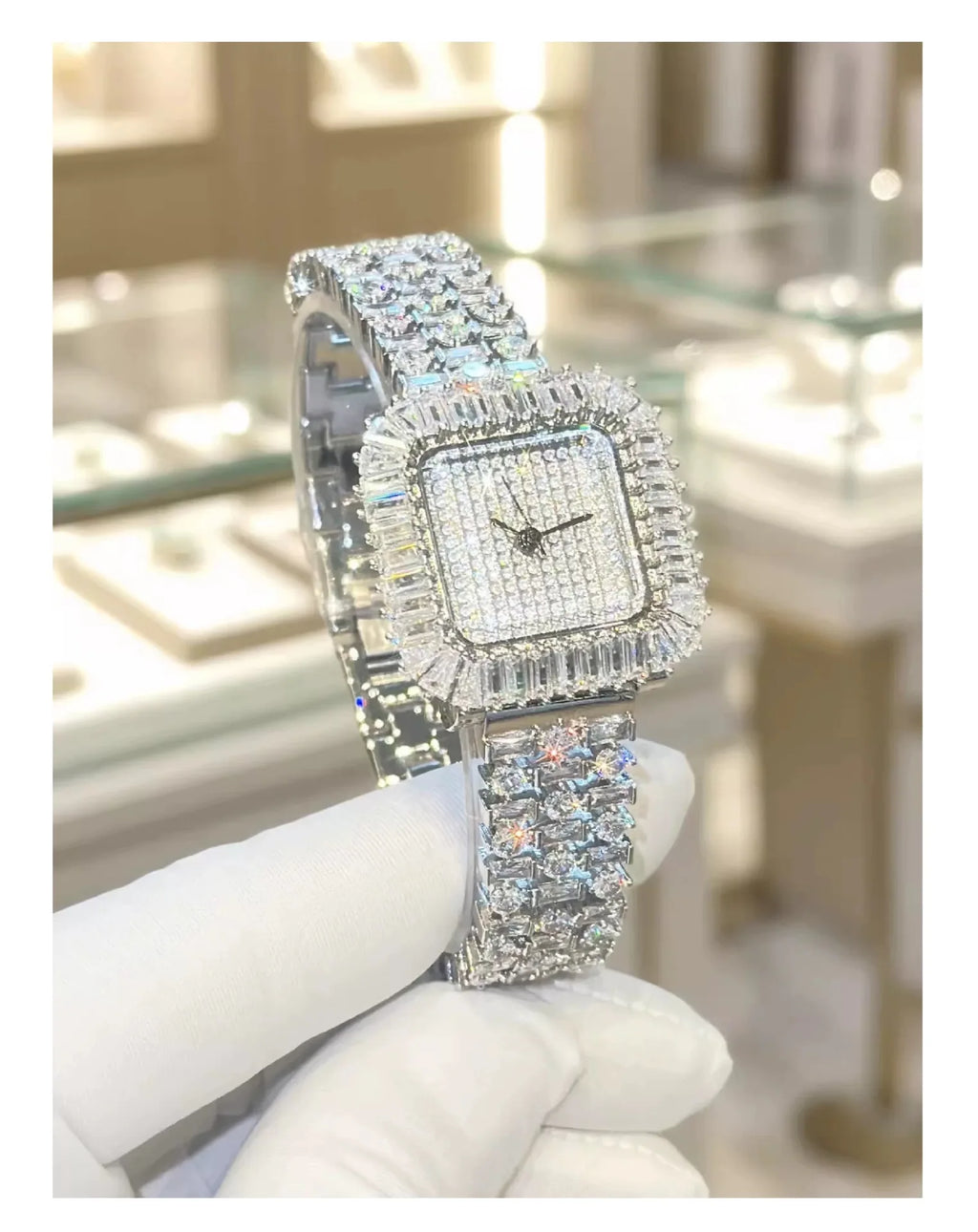 The Imperial Marquise: Slender Square Diamond Bracelet Watch