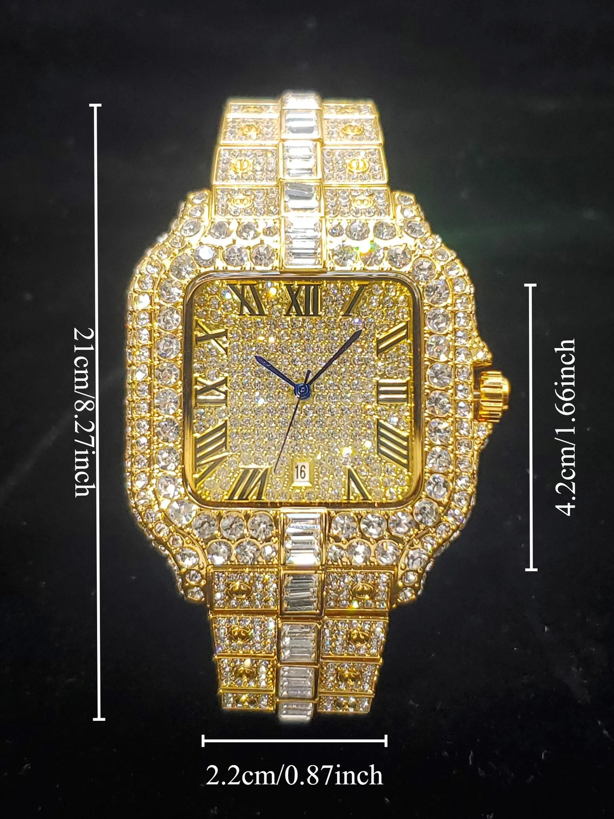 The Sovereign Caesar: Fully Flooded Square Iced Zircon Chrono