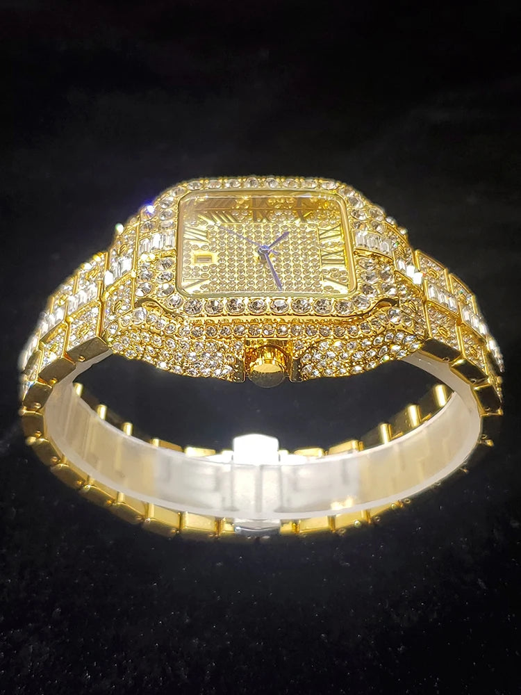 The Sovereign Caesar: Fully Flooded Square Iced Zircon Chrono