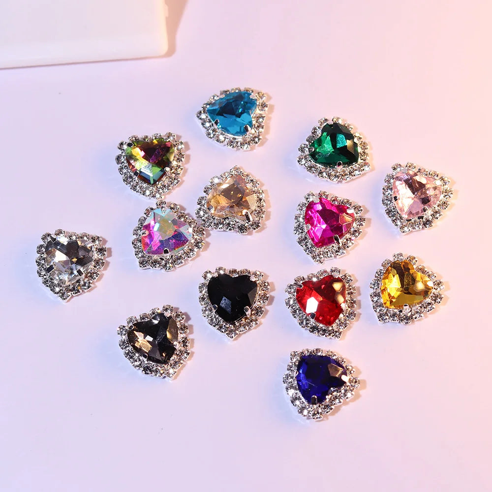 The Imperial Heart: 16mm Cushion-Cut Crystal Rhinestone Charm Collective