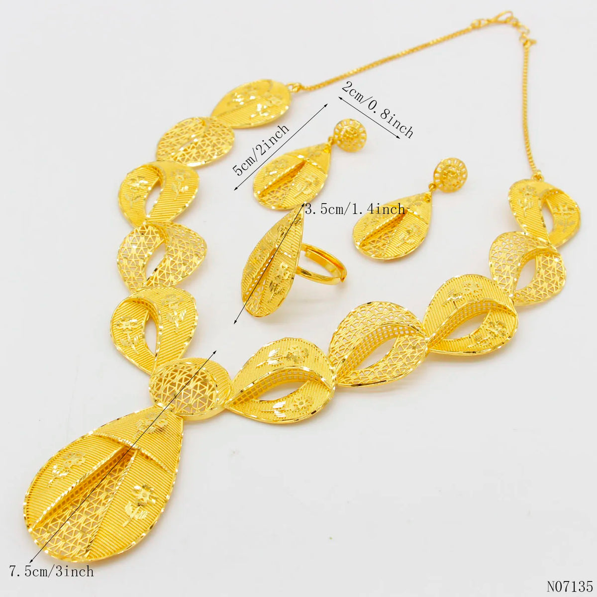 The Empress Leaf of Arabia: 24K Gold-Plated Statement Set